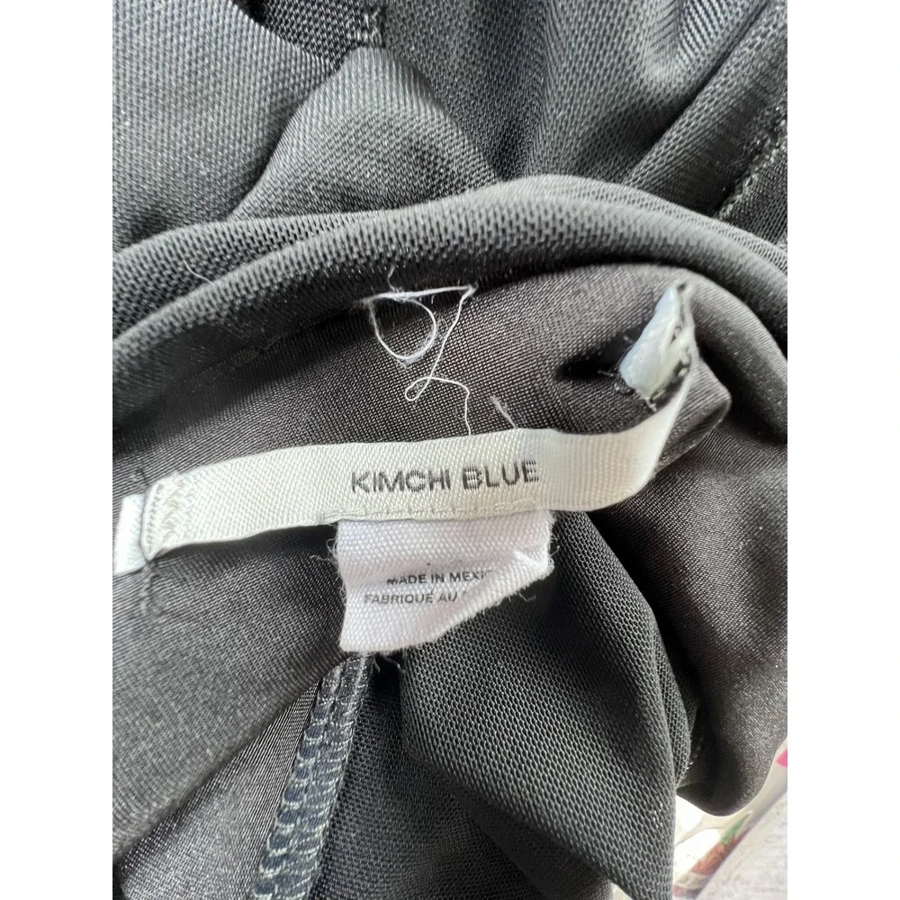 Kimchi Blue Black Sheer Mesh Tie-Front Mini Skirt Size LG